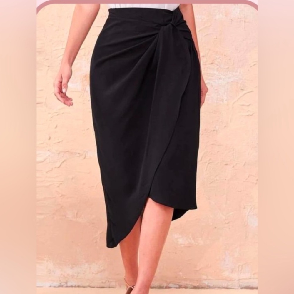 Elegant Black Wrap Skirt